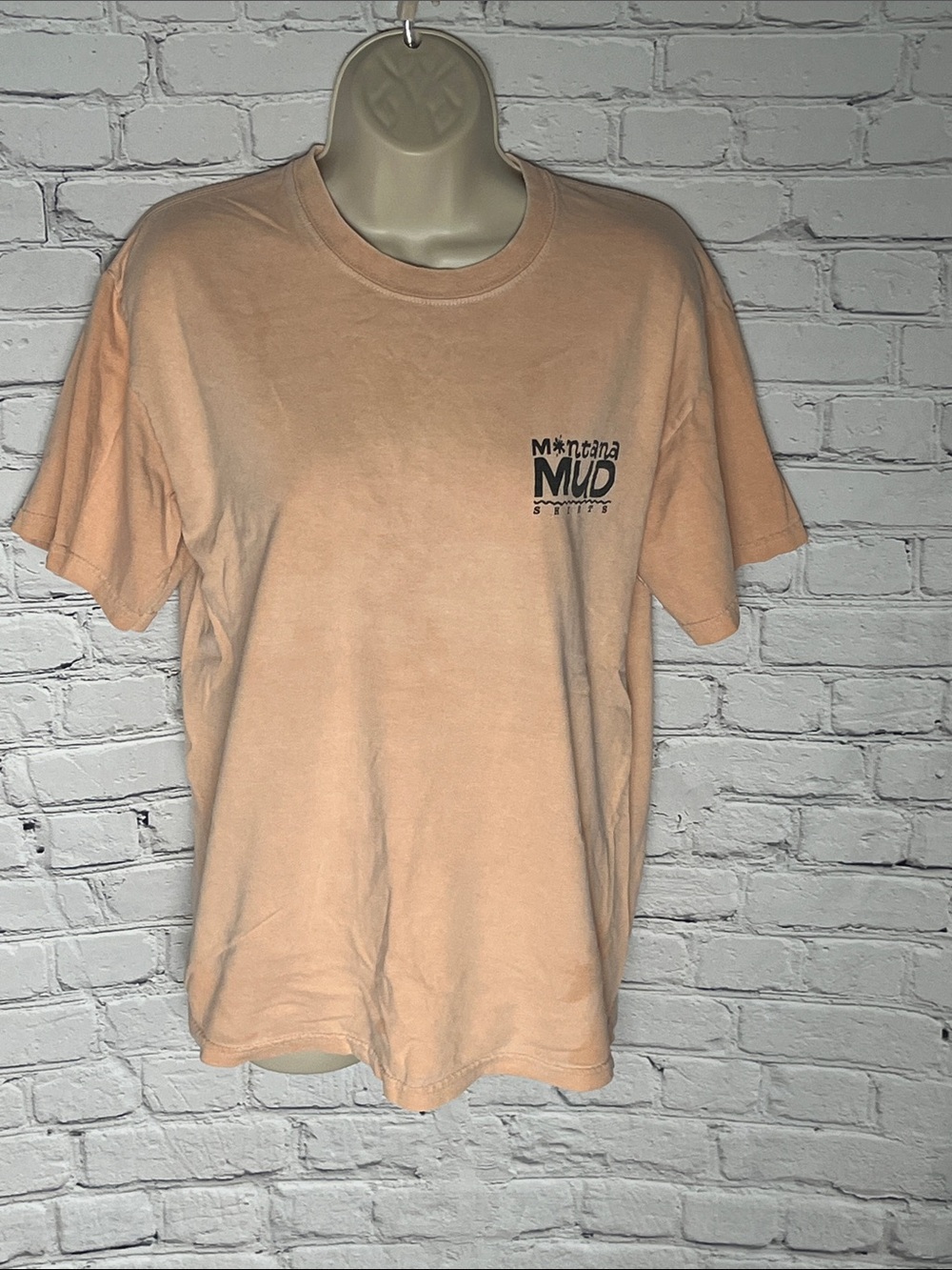 Gildan Short Sleeve Tee in Peachy Beige with Chest Logo
